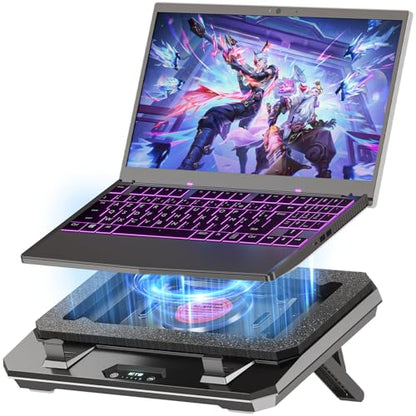 IETS GT300 Upgraded Laptop Cooling Pad with Adjustable Stand, Turbo Boosted Cooler for Rapid Cooling 10-17inch Gaming Laptop, Flexible Sealing Ring，Featuring Air Filtration Adjustable clamp - color: GT300B0(Basic)