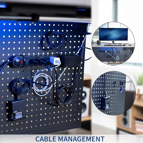 VIVO Black Clamp-on 30 x 24 inch Desk Pegboard, PP-DK30B-1 - color: Black, size: 30"