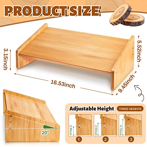 Yookeer Foot Rest for Under Desk at Work, Wooden Foot Stool, Slanted Desk Foot Rest, Ergonomic Adjustable Office Footrests, Nursing Foot Stool for Office and Home(Light Brown,Low)