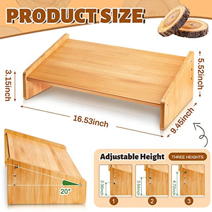 Yookeer Foot Rest for Under Desk at Work, Wooden Foot Stool, Slanted Desk Foot Rest, Ergonomic Adjustable Office Footrests, Nursing Foot Stool for Office and Home(Light Brown,Low)