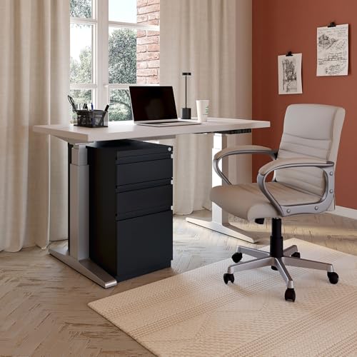 Staples 3-Drawer Vertical File Cabinet, Letter Size Documents, Lockable & Mobile, 23" D x 15" W x 27.75" H, Black - color: Black, size: 1 Pack, style: 23'' Depth