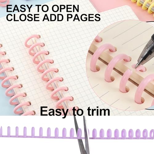 20 PCS Comb Binding Spines 1/2" Diameter 30 Ring Plastic Binder Combs and Spiral Binding Coils, Spiral Coils for Student Teacher Business Document File Notebook File Making (Colorful)