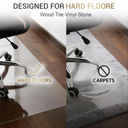57" x 75" Extra Large Clear Chair mat for Hardwood Floor - size: 57 x 75 in