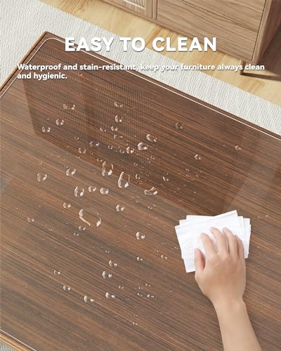 Oterri Clear Writing Desk Pad, 20’’x40” Heat Resistant Waterproof PVC Round Edge Durable Desk Protect Mat, Anti-Static Writing Mat Table Protector - size: 20" x 40"
