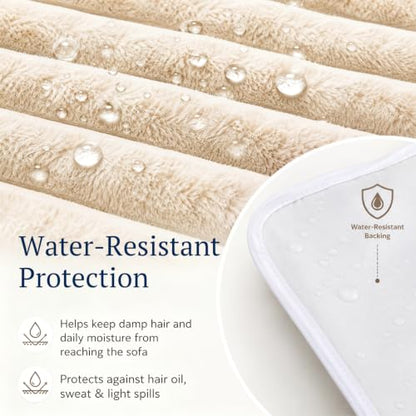 Irenare Non Slip Recliner Headrest Cover 17 x 27 inch Waterproof Couch Sofa Headrest Protector for Furniture Slipcover that Stay in Place Head Protector for Home Office