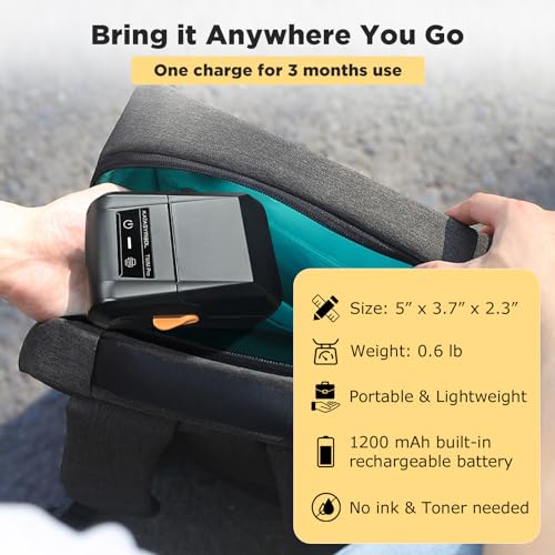SUPVAN T50M Pro Bluetooth Label Maker Machine with Tape, Black | Wide Waterproof Label, High Image Quality, App with 30 Fonts and 660+ Icons, Inkless, for School, Home, Small Business
