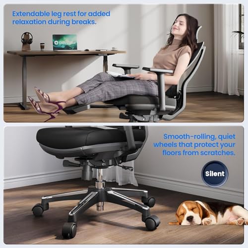 OdinLake L2 Ergonomic Office Chair with Footrest, 4" Molded Foam Seat