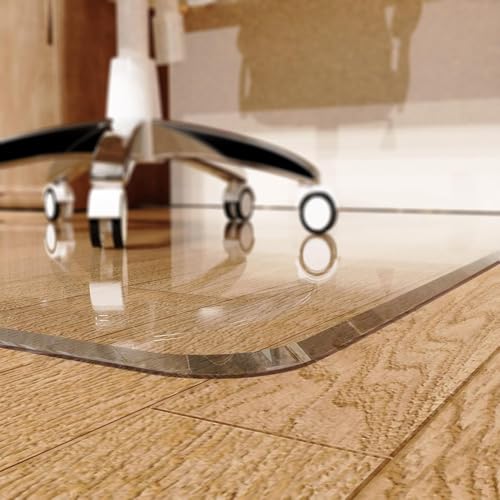 MESAILUP Beveled Edge Office Chair Mat for Carpet or Hardwood Floor Crystal Clear, 36" x 48" for a Smooth Glide and Easy Roll On/Off, Heavy Duty and Non-Slip Floor Ultimate Clear Chair Mat Set of 2 - color: Clear, size: 36" x 48"-2pieces