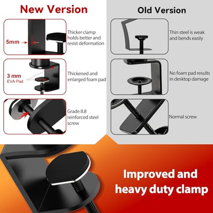 Studio Monitor Stands Tilt Clamp Desk Speaker Stand 10.4"-15.4" | Set of 2, 12° Tilt, Height Adjustable, Clamp-on Desktop, Desk Mount Speaker Riser, Home Audio - size: 12°Tilt Setting
