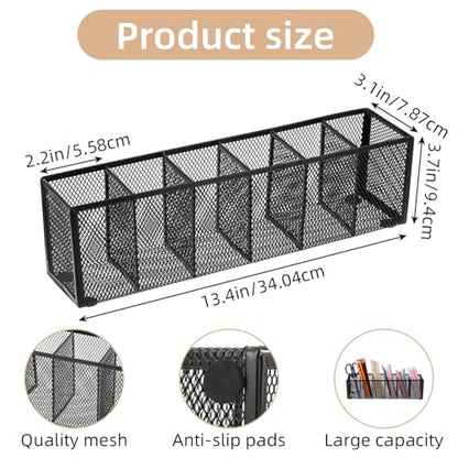 2 Pcs Mesh Desk Organizer Metal Mesh Pen Holder Desktop Stationery Pencil Caddy Organizer Basket