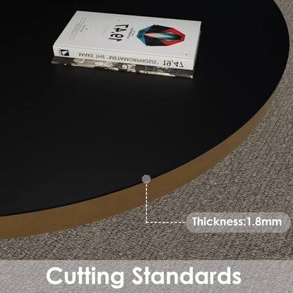 Small Round Table Cover - Can Be Used On Both Sides Waterproof and Easy to Clean Good Flatness Used for Coffee Table Dining Table(Black+Black Dia.26Inch) - color: Black+black, size: 26" (Round)