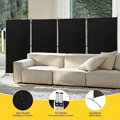 RANTILA 4 Panel Room Divider, 6 Ft Tall Folding Privacy Screen Room Dividers, Freestanding Room Partition Wall Dividers, 136''W x 20''D x 71''H, Black - color: Black, size: 34" - 4 Panel