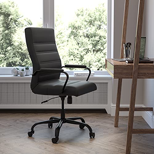 Flash Furniture High Back LeatherSoft Executive Office Chair, Black | 360° Swivel, Height Adjustable, Commercial Grade - color: Black Leathersoft/Black Frame