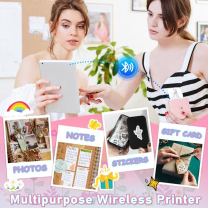 Phomemo Mini Sticker Printer, Inkless Thermal Sticker Printer Maker | Mini Printer Sticker Maker, Mini Impresora Portátil, Sticker Printer Machine, Pocket Label Printer for DIY/Study Notes, Gifts - color: Pink