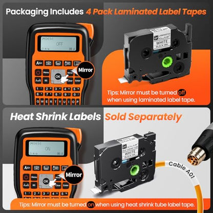 Vixic Label Maker Machine with Tapes, E1000 Industrial Cable Wire Labeler