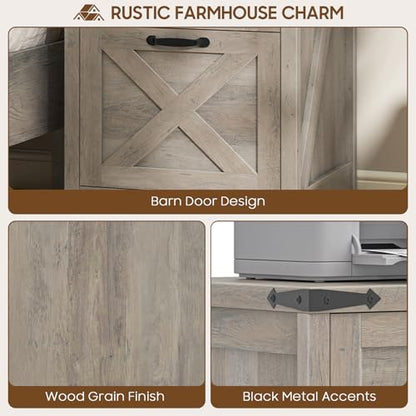 Small Farmhouse File Cabinet with 2 Drawers for Home Office, Rustic Grey | Halitaa Vertical Filing Cabinet Fits Letter and A4 Size, Farmhouse Printer Stand, Under Desk Wooden File Cabinet - color: Rustic Grey, size: 3 Drawers
