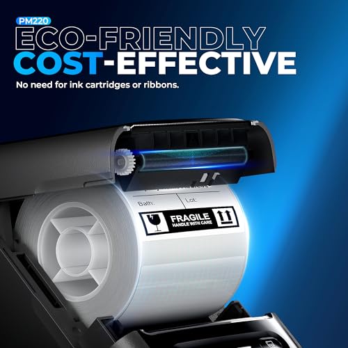 Nelko Label Maker Machine with Tape, PM220 Bluetooth Label Printer, 2 Inch Portable Thermal Printer for Small Business, Logo, Clothing, Sticker Printer for Phones & PC,with 3 Labels, Black - color: Black