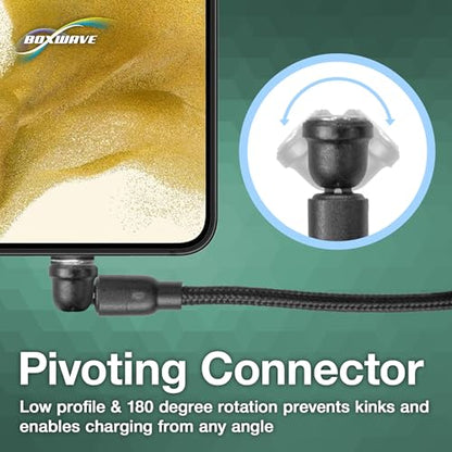 BoxWave Cable Compatible with Logitech Spotlight Presentation Remote - MagnetoSnap AllCharge Cable, Magnet Charging Cable USB Type-C Micro USB - Jet Black