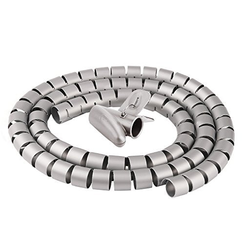 Cable Organizer Coiled Tube Sleeve Cable Cable Management Sleeve (Silver Length59inches Diameter1.1inches) - color: Silver, size: 59inch*1.1inch*1pc