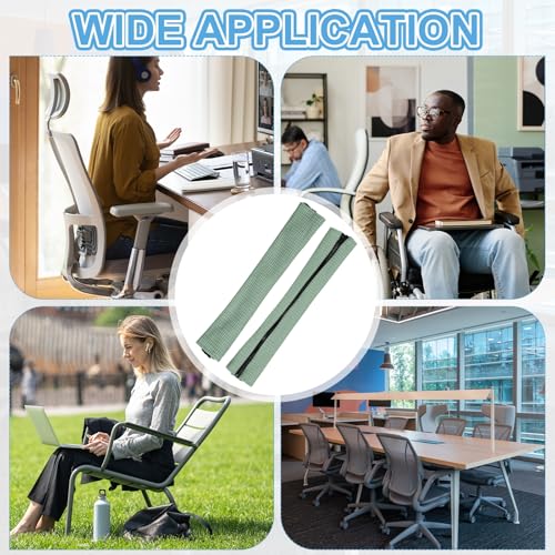 PATIKIL 18x4.3in Office Chair Armrest Covers, 1Pair, Pine Green - color: Pine Green, size: 18"