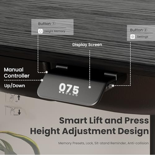 COLAMY Electric Standing Desk 55x28 Inch, Wobble-Free Dual Motor Sit Stand Up Home Office Computer Desk, Motorized Workstation Gamer Studio Table with Drawers, Outlets & Footrest,Black Oak - color: Black Oak + Black