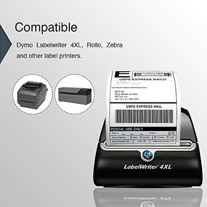 BETCKEY - Replace for DYMO 1744907 (4" x 6") Labels, [6 Roll/Green] - color: Green, size: 1744907 [4" x 6"]