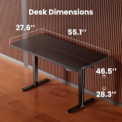 ErGear 55 x 28 Inches Height Adjustable Electric Standing Desk, Sit Stand up Desk, Memory Computer Home Office Desk, Black - color: Black, size: 55.1 X 27.6 Inches