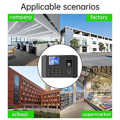 Dioche Biometric Time Recorder, Intelligent Biometric Fingerprint Password Attendance Time Clock Employee Checking in Recorder (03)