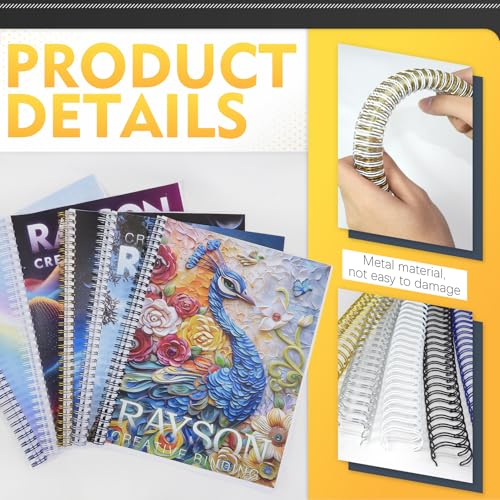 Rayson Wire Binding Spines, 5/8" 3:1 Pitch, 32-Loop, Multicolor, 50 Pack | Includes black, gold, blue, white and silver; choose 5/8" size for thicker documents with 3:1 pitch binders. - size: 5/8"