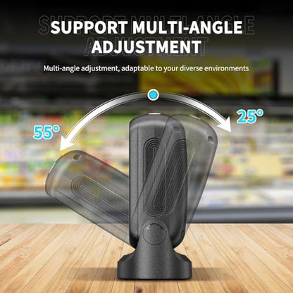 NetumScan Hands-Free Barcode Scanner, 1D 2D QR Desktop USB Wired Barcode Reader with Auto-Sensing, 1M Pixel CMOS for Inventory Management, Retail, POS System, Windows Mac Linux
