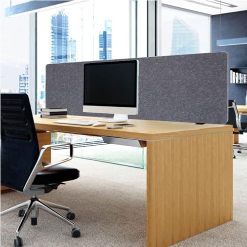 1 PCS Acoustic Desk Divider Privacy Panel Desk Divider Desk Partition Noise Reducing Mounted Sound Proof Dividers for Office Reduce Noise and Visual Distractions 59.1" x 23.8" Grey - size: 1 PCS 59.1"*23.8" Grey