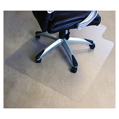 Marvelux Durable Office Chair Mat, Rectangular with Lip for Low and Standard Pile Carpets, 36" x 48", Transparent Carpeted Floor Protector, Shipped Flat, Eco-Friendly Enhanced Polymer - size: 36" x 48" (With Lip)