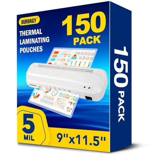 BURVAGY 150Pack Laminating Sheets 8.5 x 11 Thermal Laminating Pouches 5 Mil