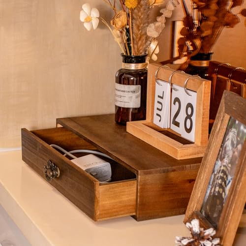 Wooden Drawers Organizer Solid Desktop Drawer Storage Box Organizer - color: Wood