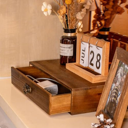 Wooden Drawers Organizer Solid Desktop Drawer Storage Box Organizer - color: Wood