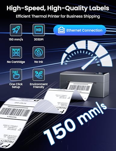 Phomemo Thermal Label Printer with Ethernet & Bluetooth Connectivity