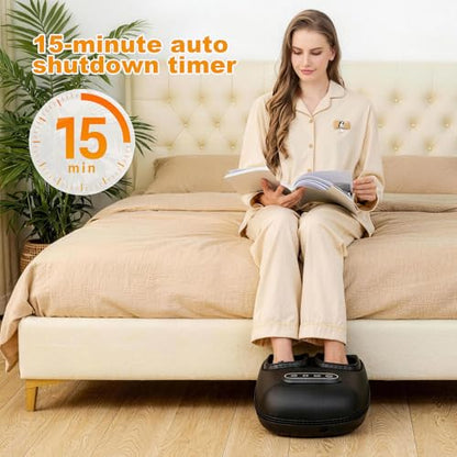 LINGTENG Foot Massager, Heated Foot Massager (Graphite Black) | Foot Massage with 3 Modes, 3 Intensity Levels, 15-Min Timer, Birthday Gifts for Women Men, Anniversal Gifts, Size up to 13" - color: Dark Black