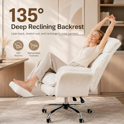 Big and Tall Office Chair with Footrest & Flip Armrests - color: Grey