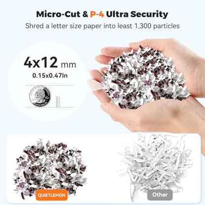 100-Sheet Auto Feed Paper Shredder, 40 Min Non-Stop, Shredders for Home Office Heavy Duty, P-4 Ultra Security Shredder for Home Office, Cross-Cut with Wheels, 4.5 Gal Bin, <63 dB (OL100) - size: 100 Sheet Auto Feed