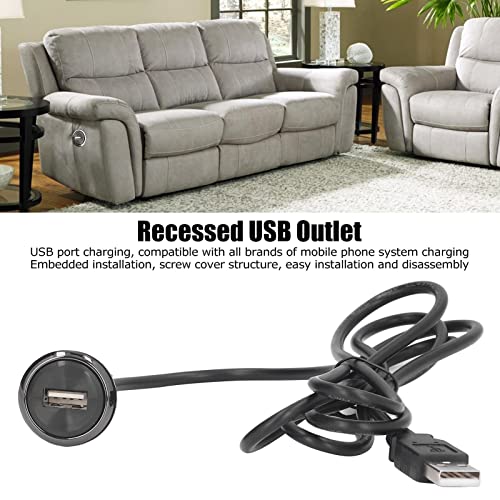 USB Power Grommet, Flush Mount Power Hub, 5V Desktop Power Socket, USB Charging Built in Nightstand for Sofa Phone