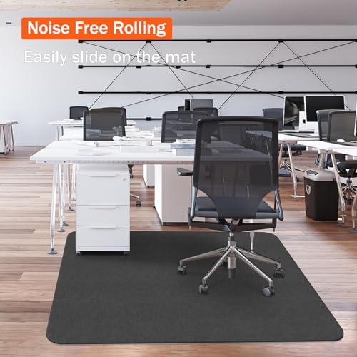 Office Chair Mat for Hard Floors, Slip Resistant Heavy Duty Under Desk Chair Mat for Hardwood Floor, 51"x63"Inch, Black - size: 51"x63"