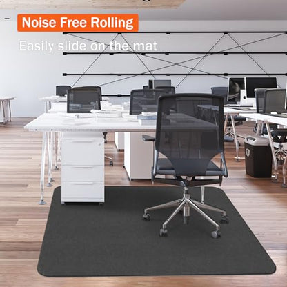 Office Chair Mat for Hard Floors, Slip Resistant Heavy Duty Under Desk Chair Mat for Hardwood Floor, 51"x63"Inch, Black - size: 51"x63"