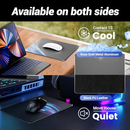HONKID Metal Aluminum Mouse Pad for Magic Mouse & Pro/Air 9.05" x7.08 Gray - color: Gray, size: 9.1L x 7.1W inches