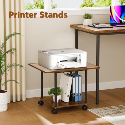 BEWISHOME 2-Tier Industrial Mobile Printer Stand