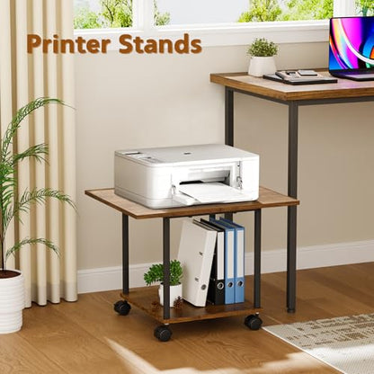 BEWISHOME 2-Tier Industrial Mobile Printer Stand
