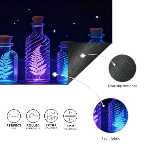 HOMETITUTE Large Mouse Pad 31.5x11.8 Inch Gaming Mousepad Glowing Fern Art Non-Slip Keyboard Desktop Protector Mat XL Mouse Pad for Home Office Laptop Wireless Mice Accessories - color: Glowing Fern Art
