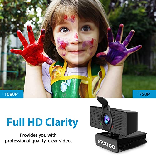 NexiGo N60 1080P Webcam with Microphone, Software Control & Privacy Cover, USB HD Computer Web Camera, Plug and Play, for Zoom/Skype/Teams, Conferencing and Video Calling - style: 1080p Webcam