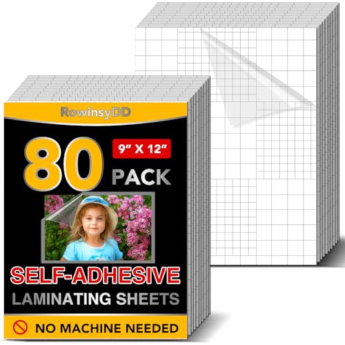 RowinsyDD 80 PCS Self Laminating Sheets, Self Adhesive Laminating Sheets - color: 80 Pcs