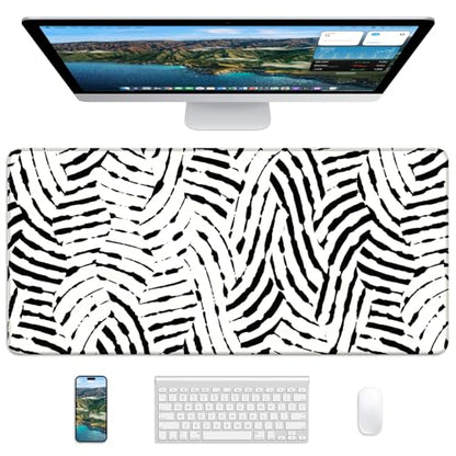 Mouse Pad 31.5x15.7in Large Desk Mat Non-Slip for Office - color: Tiger Stripes, size: 31.5" x 15.7"