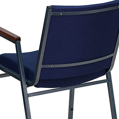 Flash Furniture Hercules Fabric Stack Chair with Arms, Navy Blue - color: Navy Patterned Fabric, size: Set of 1